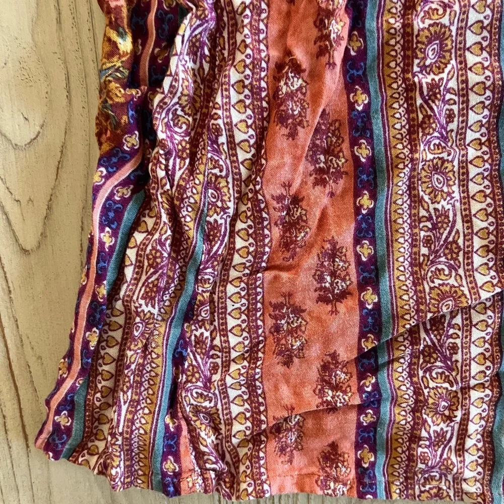 Earthbound Floral Bohemian Maxi Skirt - Multicolor hippie boho size small